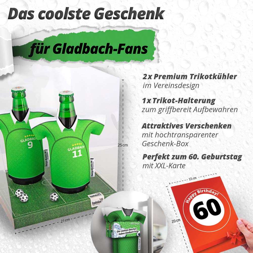 60th Birthday Gift for Men - The Jersey Cooler | Durable Bottle Cooler for Gladbach Fans | Perfect for Husband, Boyfriend, Father | Ideal for Tailgating, Sports Events & Outdoor Adventures by Ligakakao