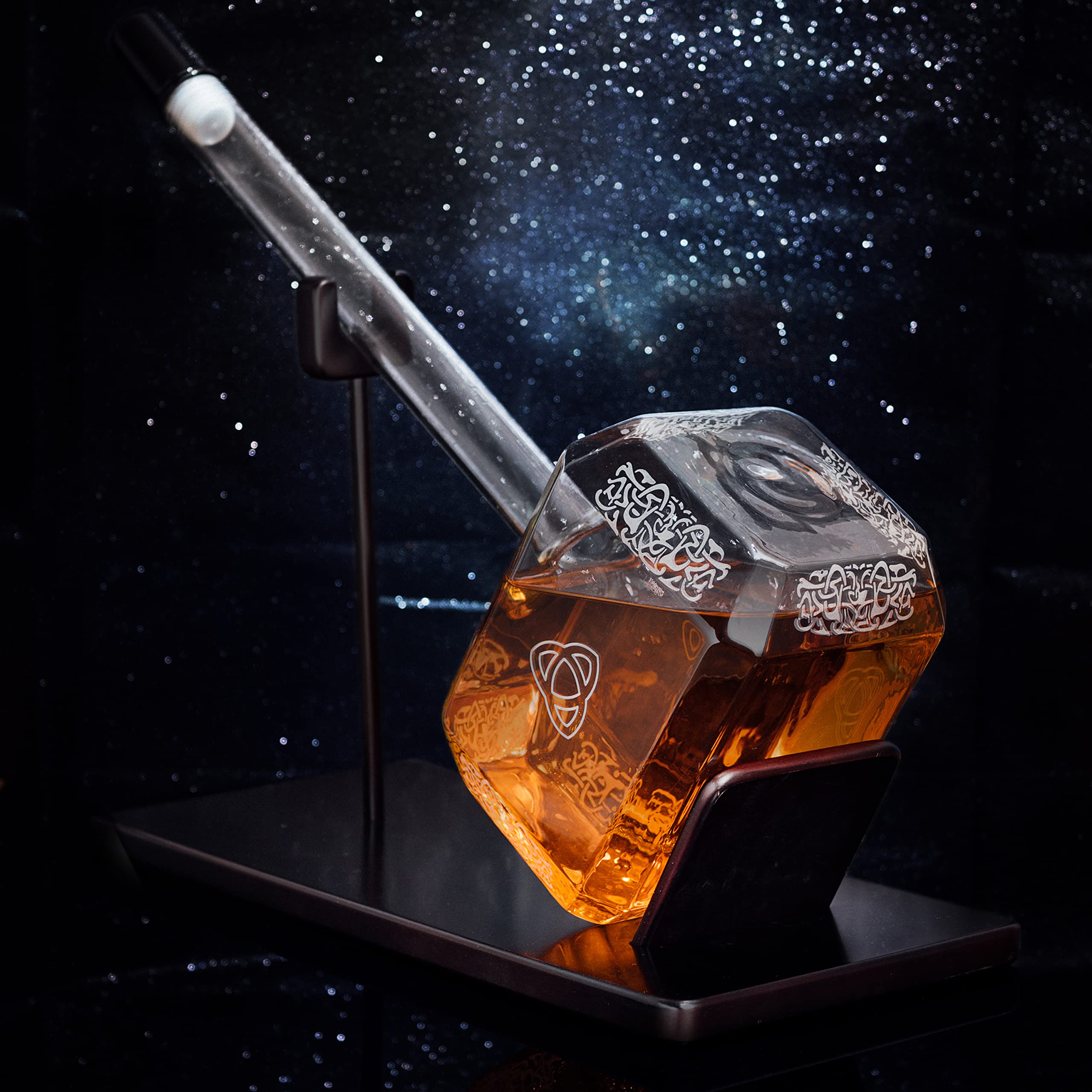 Thor's Hammer Whiskey and Wine Decanter 2000ml - Premium Glass Liquor Decanter for Tequila, Bourbon, Scotch & Wine - Marvel Avengers Mjolnir Inspired Gift for Men, Dad, Husband - Perfect for Home Bar, Parties & Collector's Display