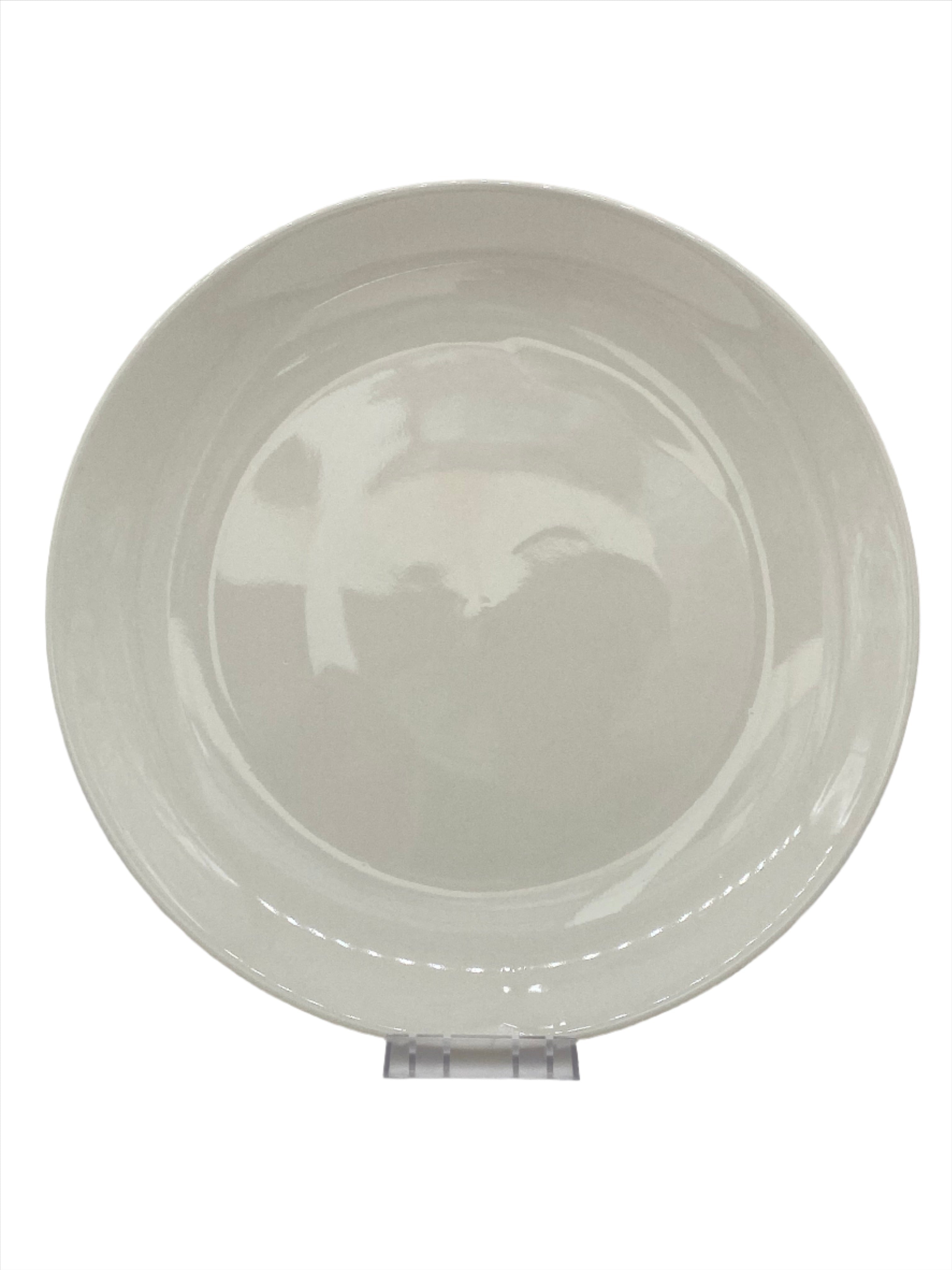 13.75 Inch Round White Serving Platter - Elegant Dinnerware for Parties, Weddings & Holiday Entertaining