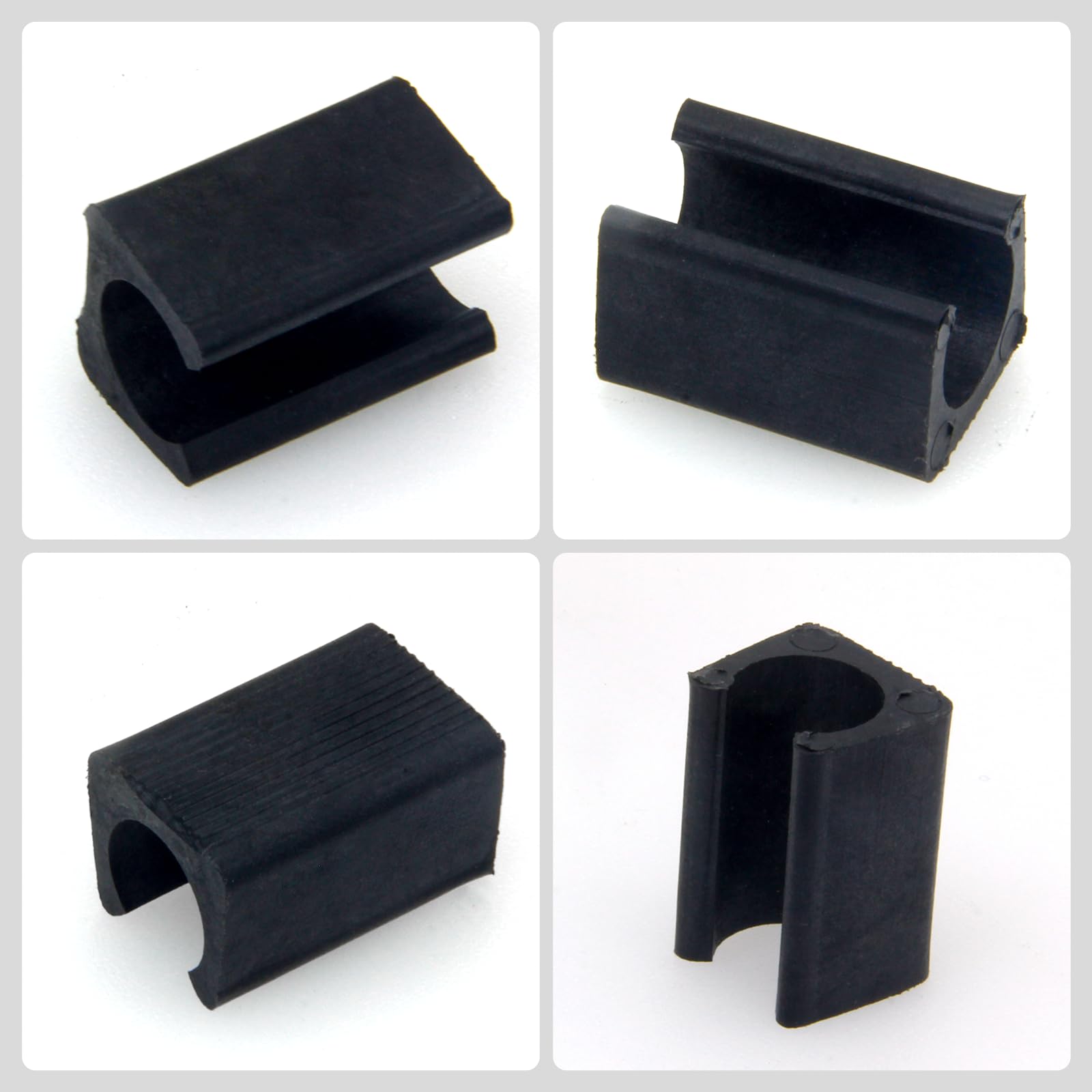 Non-Slip Black Plastic Furniture Leg Protectors - 30 Pack Rectangle Chair Foot Tips for 12-13mm Diameter Legs - Protect Floors & Reduce Noise for Home, Office, and Restaurant Furniture