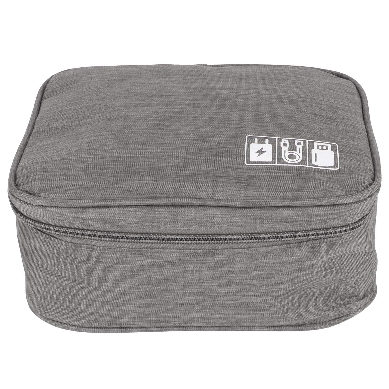 WNSC Storage Organizer Bag for Cables, Batteries & Earphones - Portable USB Cable Organizer for Office, Travel & Home Use (Gray)