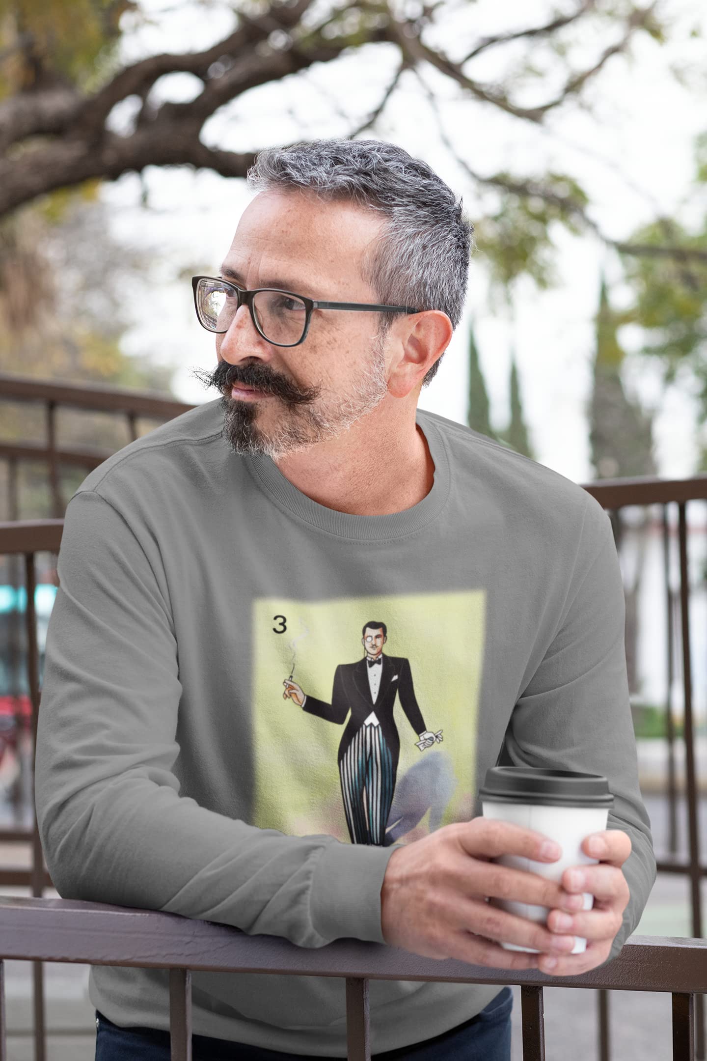 Pop Threads El Catrin Dandy Loteria Card Mexican Graphic T-Shirt for Men - Vintage Latino Style Cotton Tee for Casual Wear, Parties & Hispanic Heritage Celebrations