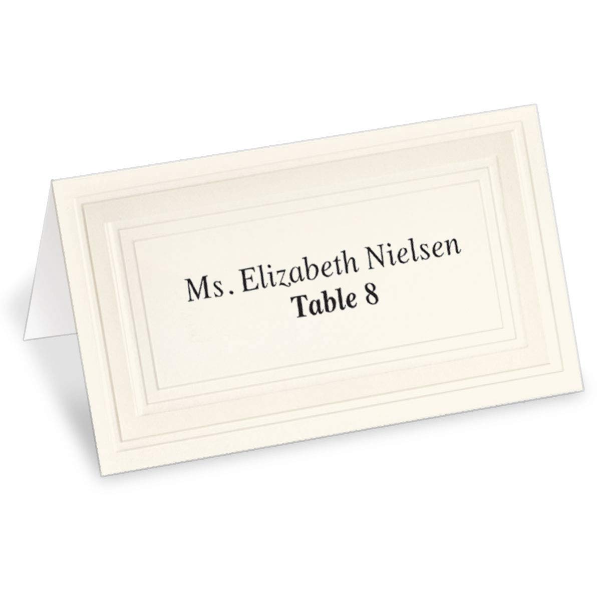 Premium Cream Place Cards with Elegant Gold Foil Border - 200 Pack for Weddings, Parties & Formal Events