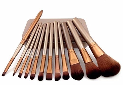 Premium 12-Piece Makeup Brush Set with Storage Case - Soft Bristles for Foundation, Blending & Contouring - Ideal for Professional & Home Makeup Application - By Trendy Club