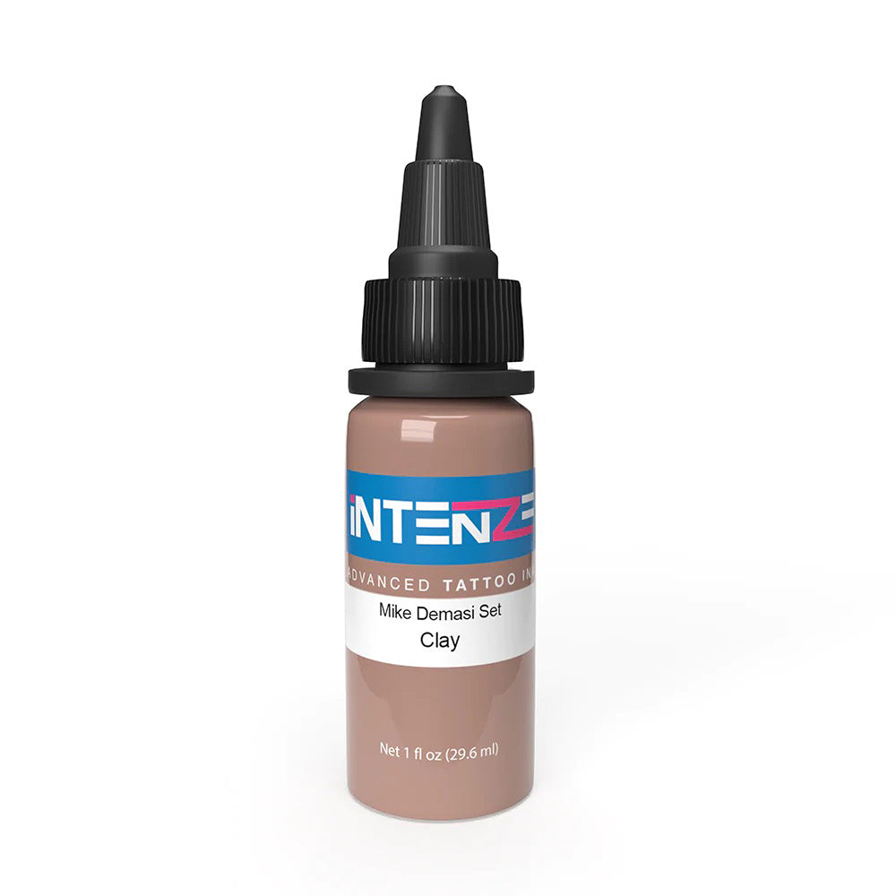 Premium Intenze Tattoo Ink - Mike Demasi Series Clay Color - 1oz Bottle for Professional Tattoo Artists & Body Art Enthusiasts - Perfect for Realism, Portraits & Traditional Tattoo Styles