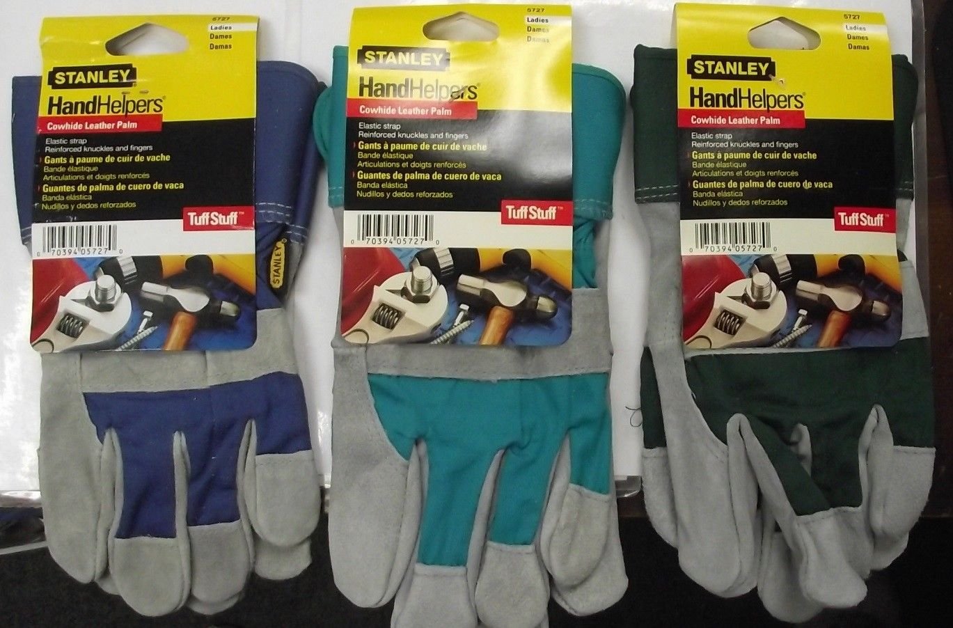 Stanley 5727 Women's Cowhide Leather Work Gloves - Durable Palm Protection for Gardening, Construction & DIY Projects (One Pair, Random Color)