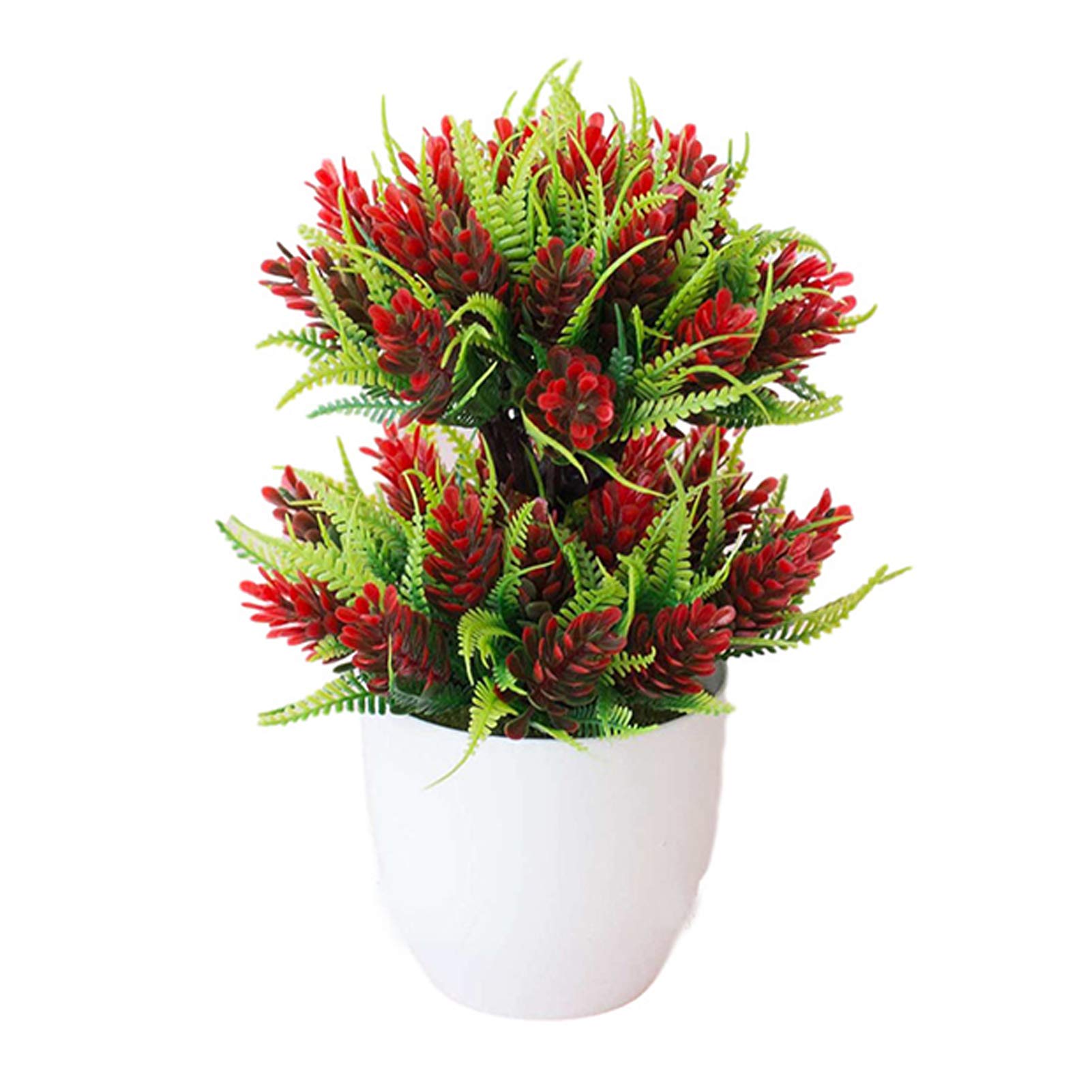 1 Set Artificial Flower Dual Layer Design Anti-Fade Simulation Potted Plants - Heart Speaker Red for Home Garden Decor, Wedding Centerpiece & Office Desk Decoration