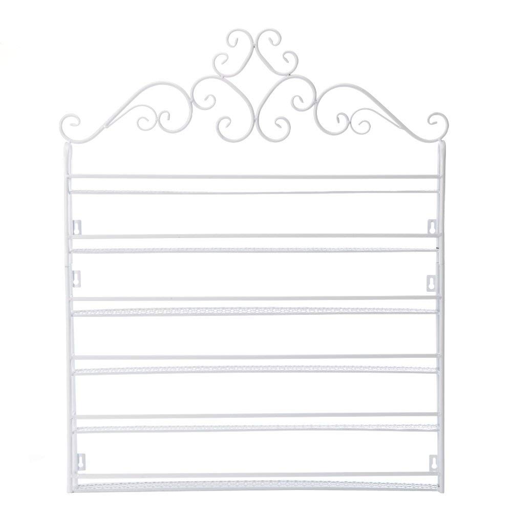 6-Tier Wall Mount Nail Polish Organizer - Holds 120 Bottles, White Nail Polish Shelf for Salon & Home Storage - Perfect for Nail Artists & DIY Enthusiasts