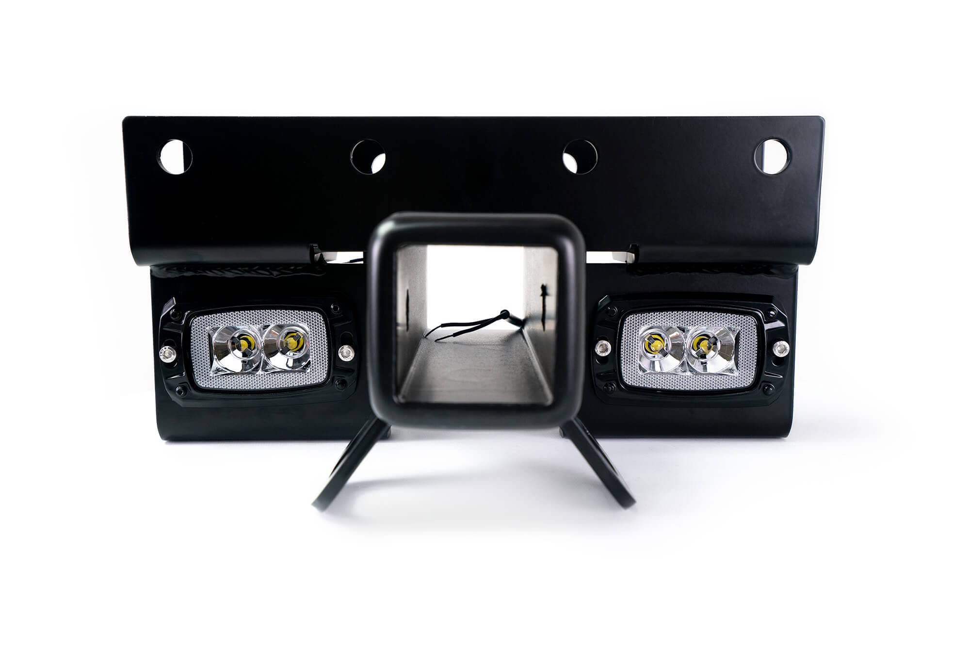 DV8 Offroad Bolt-on Hitch with LED Lights for 2007-2018 Jeep Wrangler JK & 2018-2025 Jeep Wrangler JL - 2-inch Receiver, Factory Mounting Location - Perfect for Towing Trailers, Bike Racks & Offroad Adventures