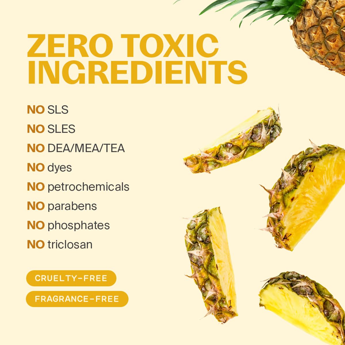 Fuwa3e Pineapple Enzyme Dish Soap - 16.9oz 3 Pack, Plant-Based & Hypoallergenic for Gentle Cleaning