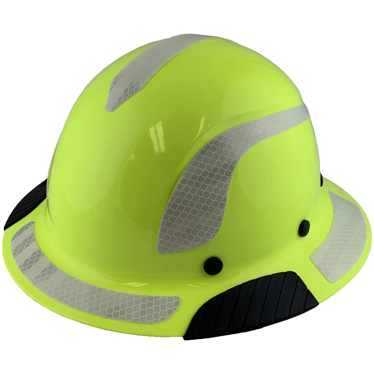 Fiberglass Composite Full Brim Safety Helmet - ANSI Certified Hi-Viz Lime Hard Hat with Reflective Decals & Tote Bag - Ideal for Construction, Industrial Work & Outdoor Safety