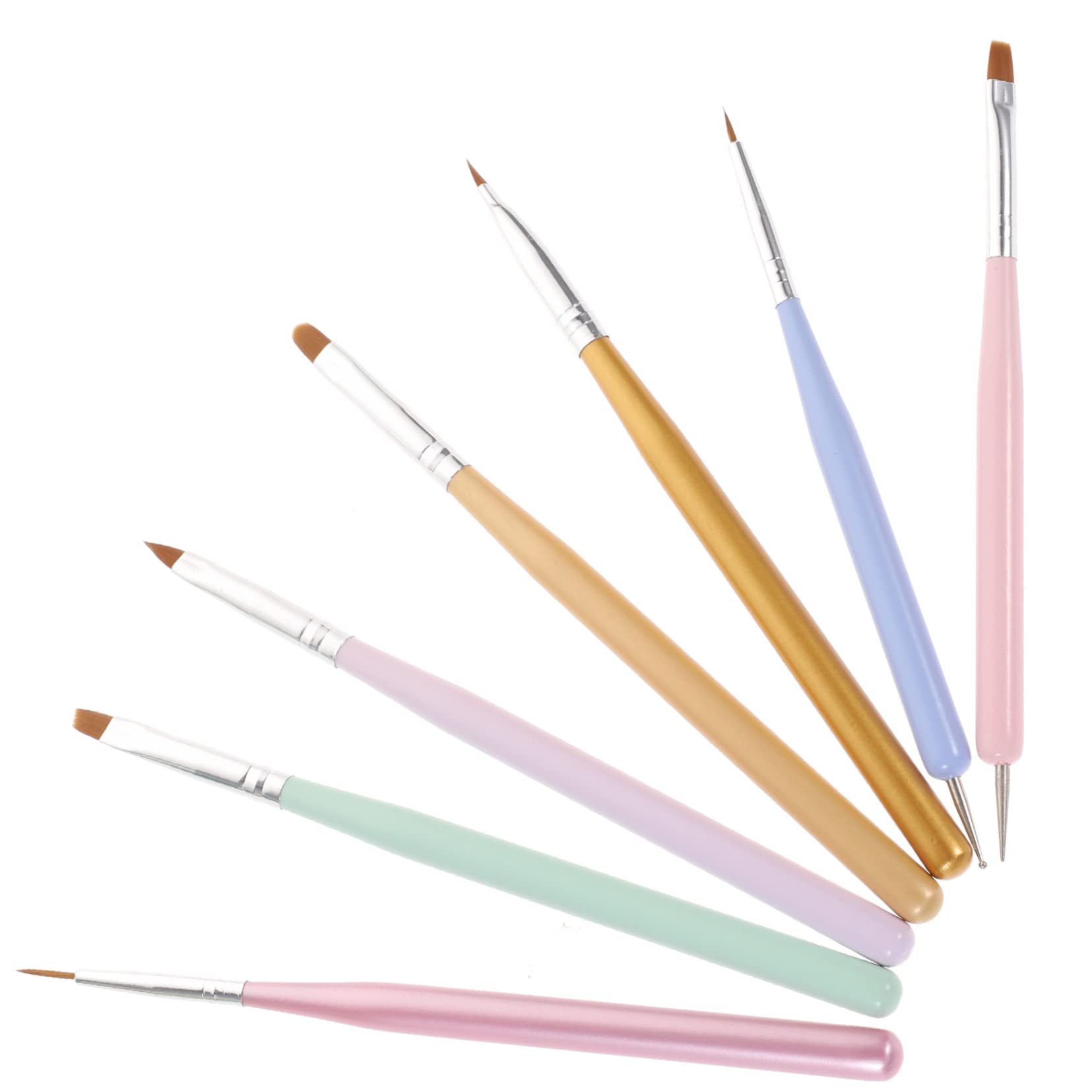 FOMIYES 7pcs Professional Nail Art Brush Set - Double-ended Acrylic Nail Pens for Nail Design, Painting & Gel Polish Application | Perfect for Salon, Home Manicure & Nail Art Enthusiasts
