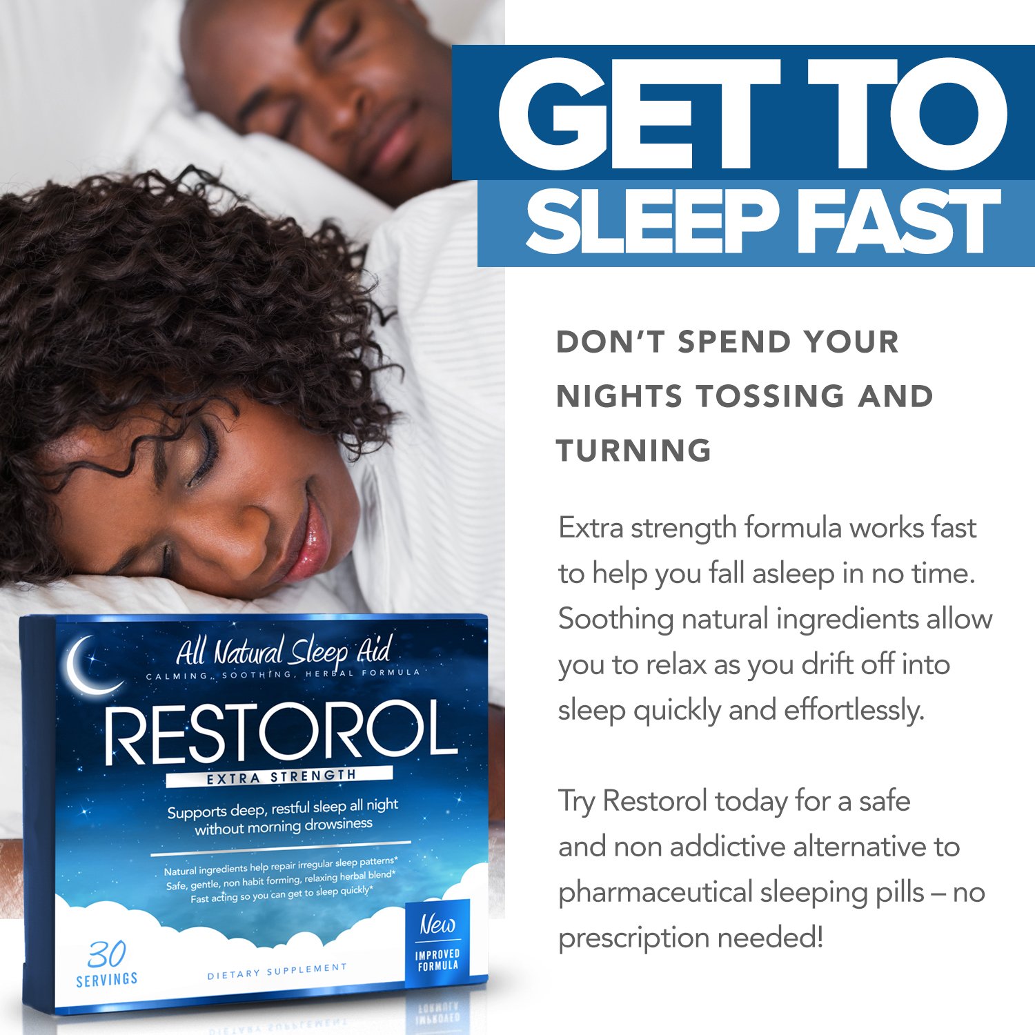 Natural Sleep Aid Supplement for Adults - Melatonin & Herbal Blend to Support Healthy Sleep Cycle & Restful Nights - 30 Capsules - Perfect for Travel, Jet Lag & Stress Relief