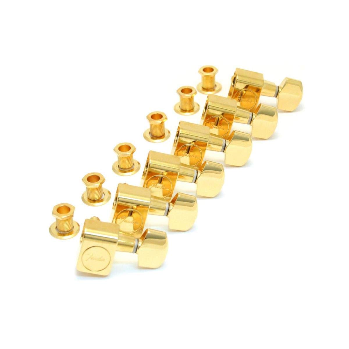 Fender American Series Stratocaster Guitar Tuners - Set of 6 Gold Hardware Tuning Machines for Electric Guitar | Perfect for Professional Musicians & Stage Performances