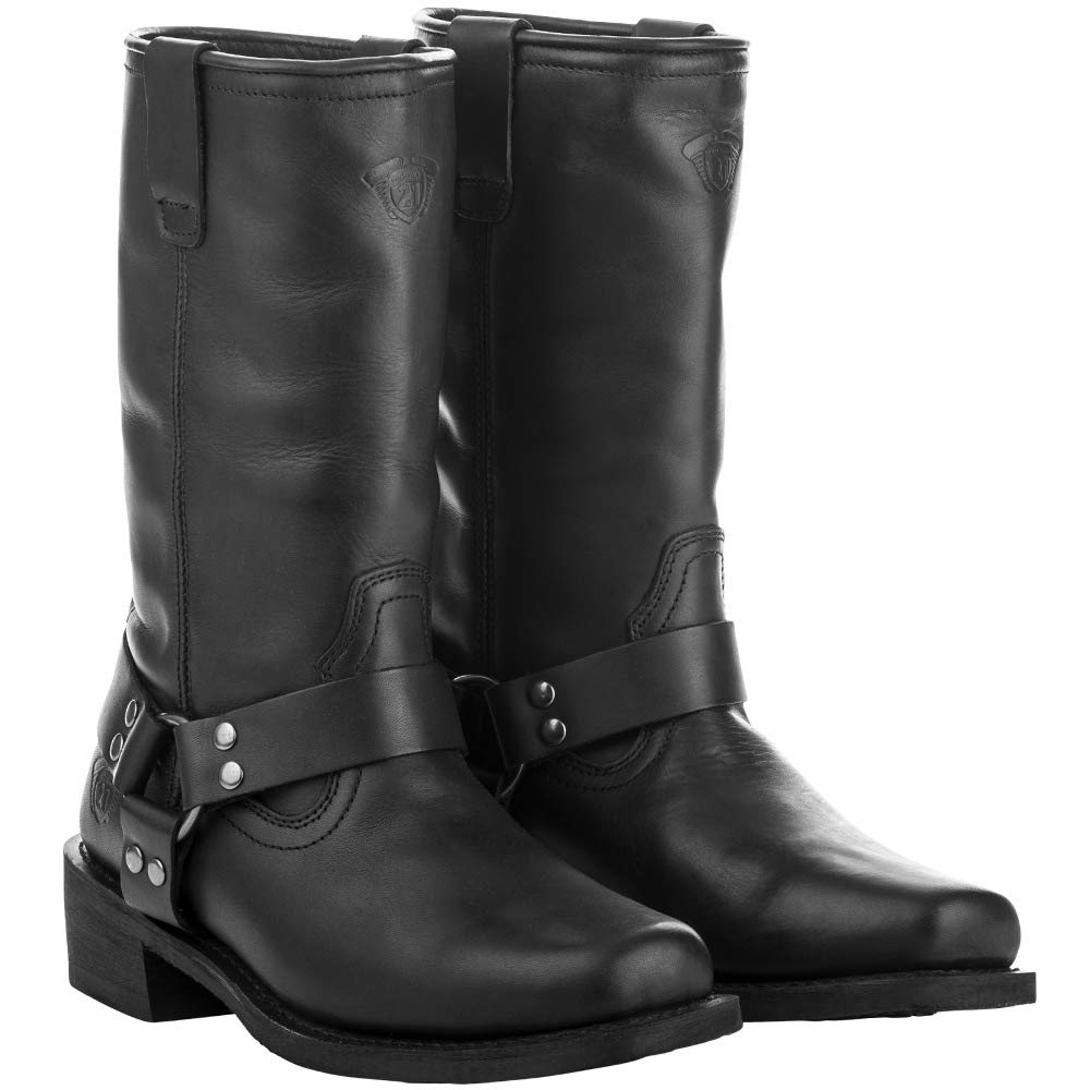 Highway 21 Spark Protective Leather Motorcycle Boots for Men & Women - Durable All-Weather Riding Boots for Adventure & Cruiser Bikes | Perfect for Long Distance Touring & Daily Commuting