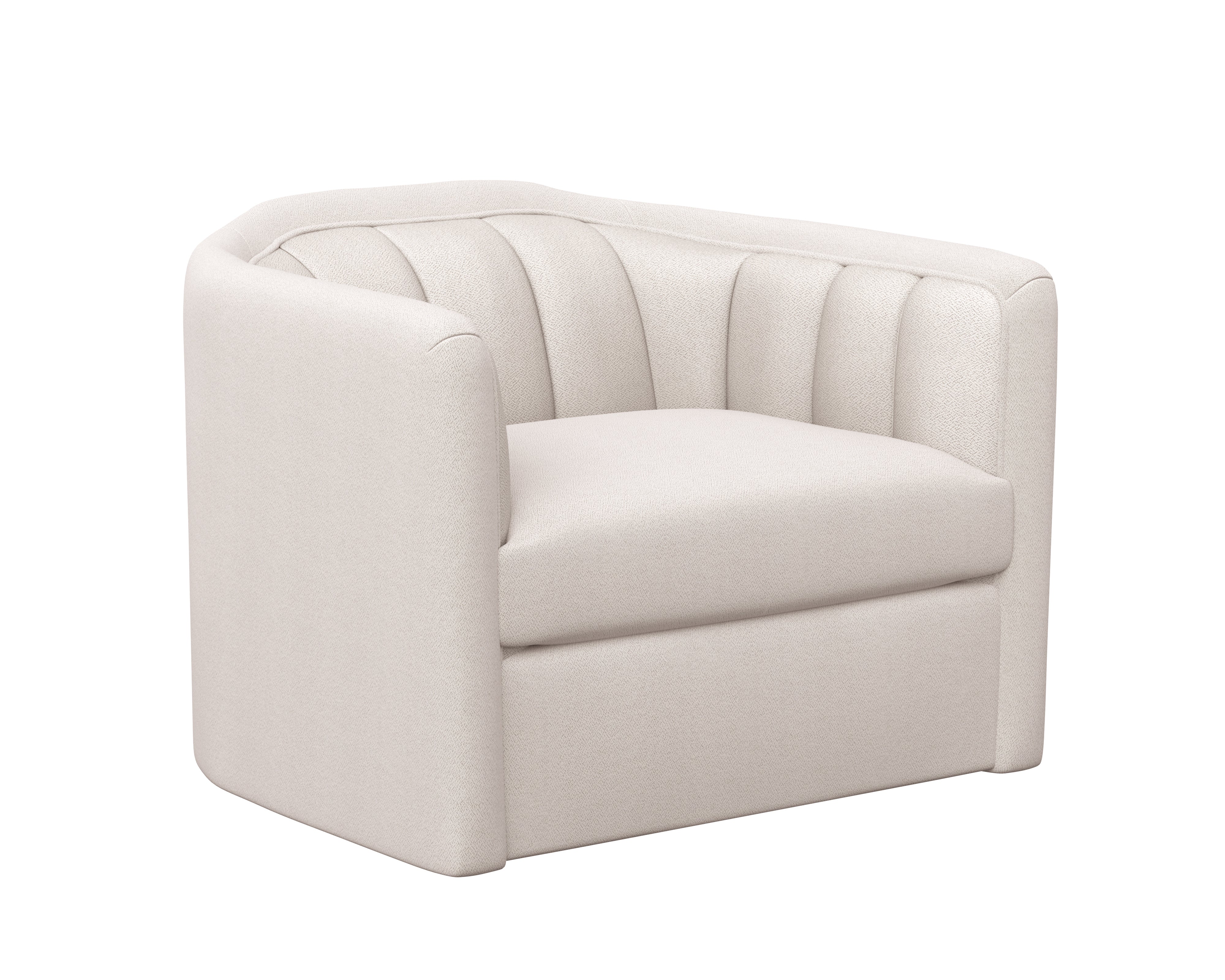 Birrit Swivel Armchair - Alaska Greige Upholstered Accent Chair for Living Room, Bedroom, or Office - 360-Degree Rotating Modern Lounge Chair with Comfortable Cushion