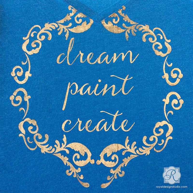 Dream Paint Create Script Stencil - DIY Art & Craft Lettering Template for Scrapbooking, Sign Making & Home Decor