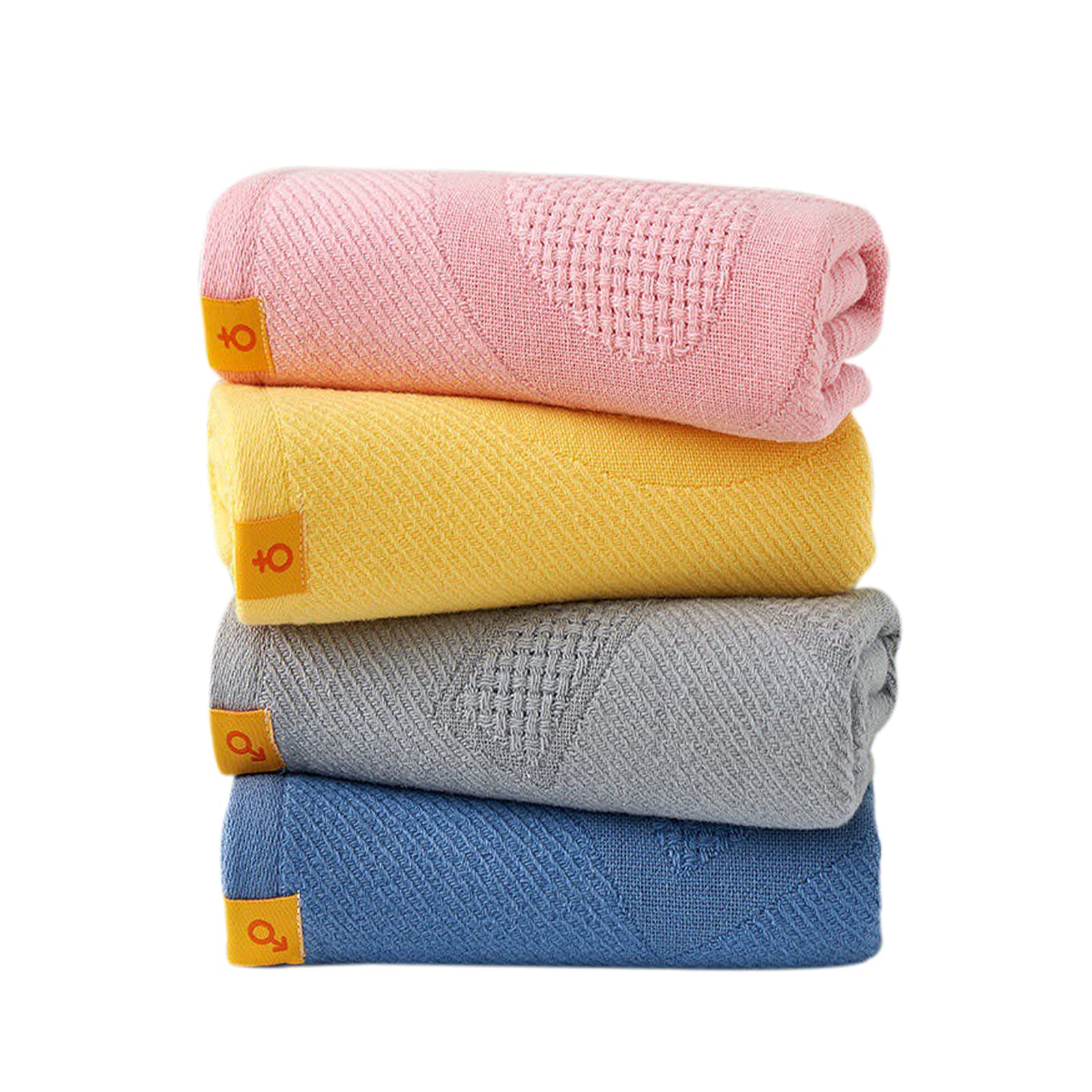 4 Pack 100% Combed Cotton Hand Towels & Face Towels - Soft, Lightweight, Highly Absorbent, Fast Drying Bath Towels (13x29 Inches) - Pink, Yellow, Gray, Blue - Perfect for Bathroom, Gym, Travel & Guest Use