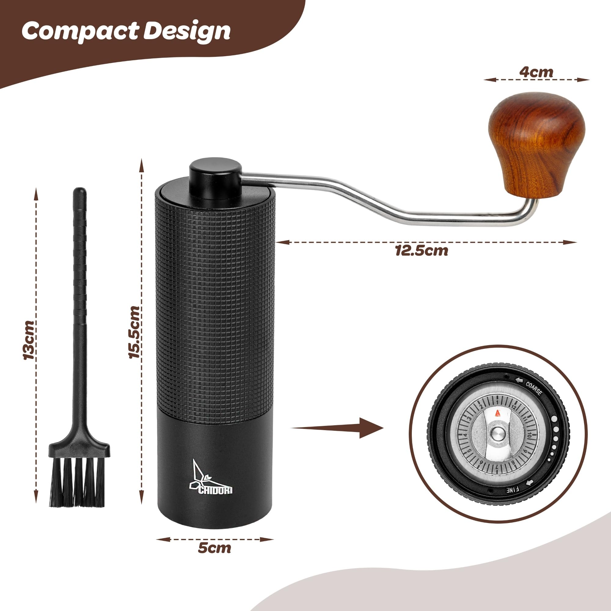 Manual Coffee Grinder for Espresso & French Press - Portable for Camping & Travel