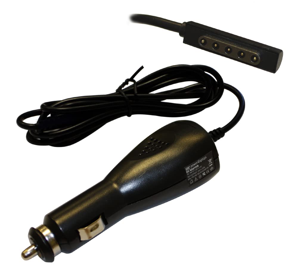 Microsoft Surface Laptop Car Charger - 65W DC Power Adapter for Surface Pro 7/6/5/4/3, Surface Book 2/1, Surface Go - Fast Charging Vehicle Power Supply for Work & Travel