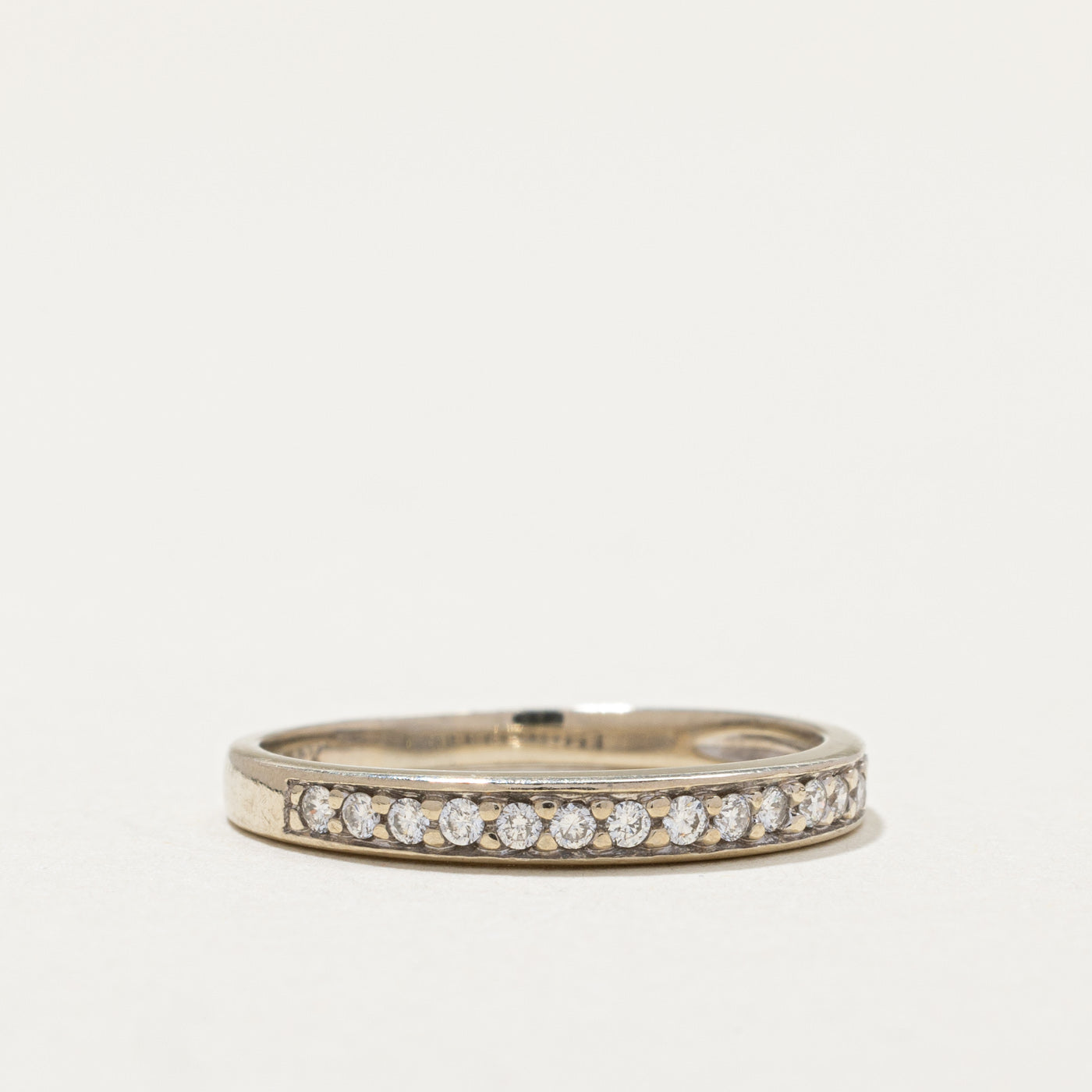 Semi Eternity Diamond Band Ring - 0.15ctw Round Cut Diamond Wedding Band - Size 7 - Perfect for Anniversary Gifts & Bridal Jewelry