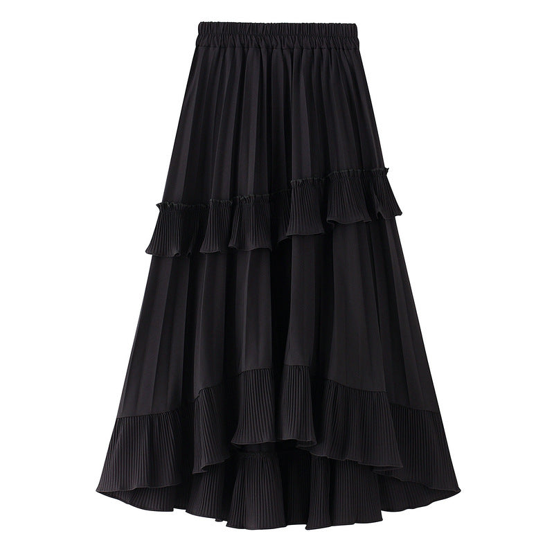 Stylish Autumn A-Line Pleated Skirt - Trendy Irregular Cake Skirt for Women | Perfect for Fall Outfits, Office Wear & Casual Dates