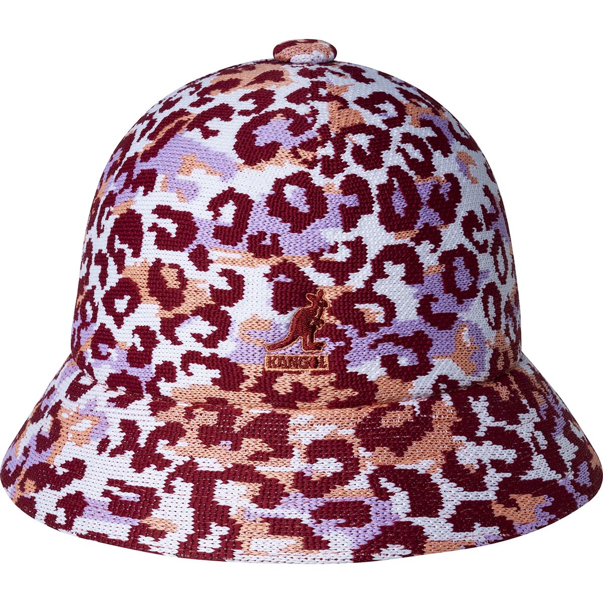 Kangol Carnival Casual Bucket Hat - Lavender Leopard Print, XL Size | Stylish Sun Protection for Outdoor Festivals & Beach Vacations