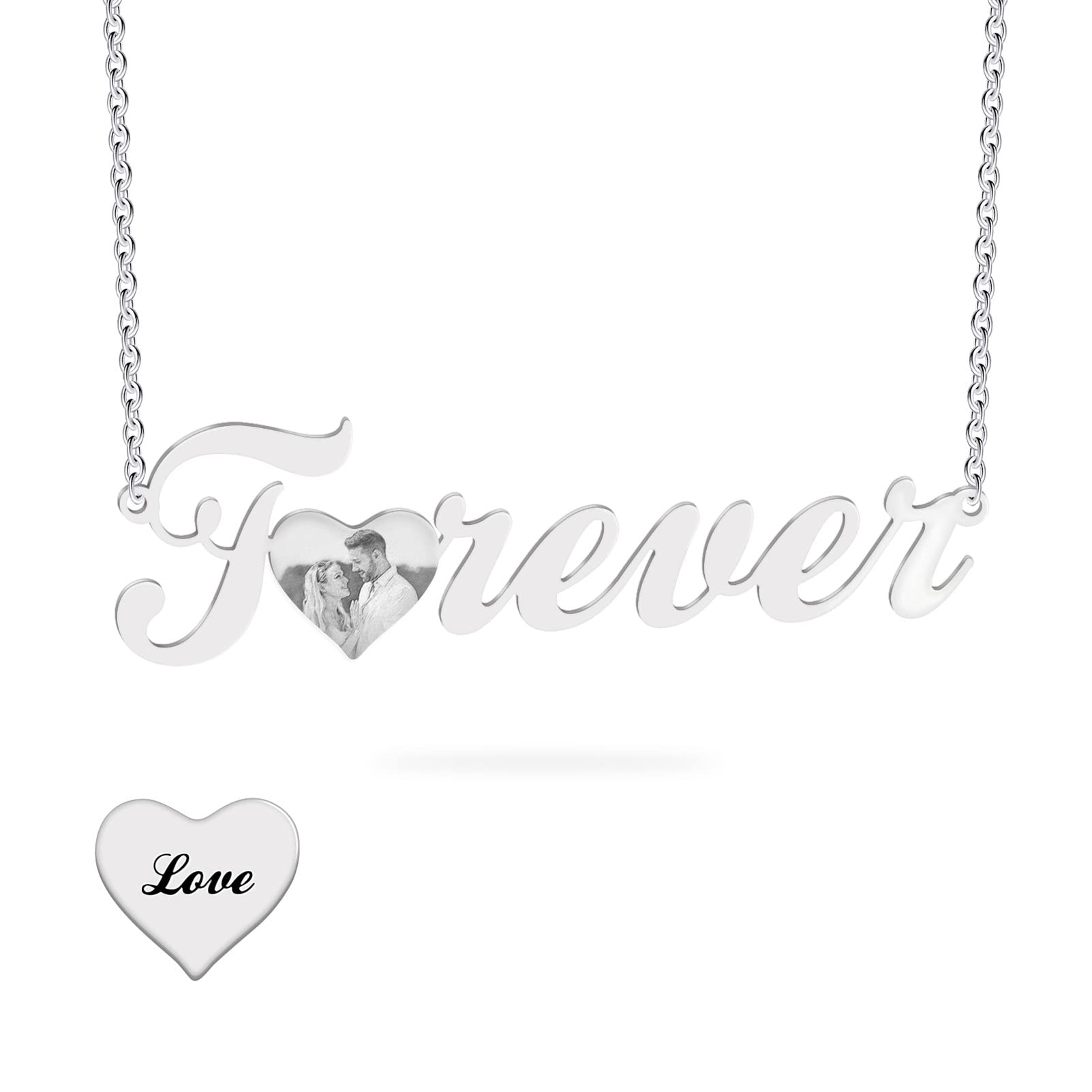BAUMA AUTO Personalized Couples Necklace - Engraved Friendship Jewelry for Her, Him, Women, Men, Best Friend - Perfect for Anniversaries, Valentine's Day, and Romantic Gifts