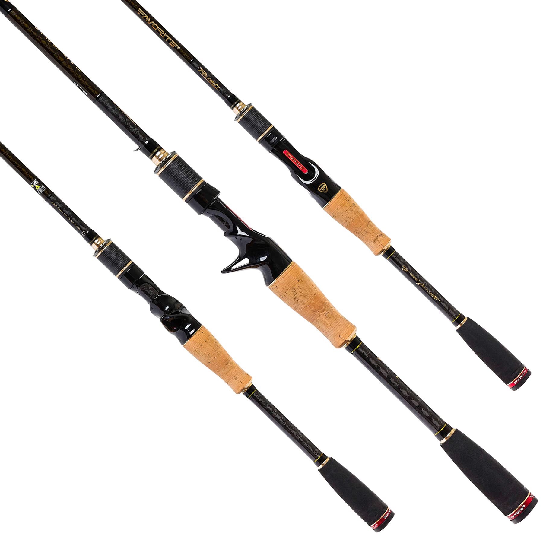 FAVORITE Rush Spinning Rod - Lightweight Graphite Fishing Pole for Bass, Trout & Saltwater - Perfect for Freshwater & Ocean Fishing Adventures