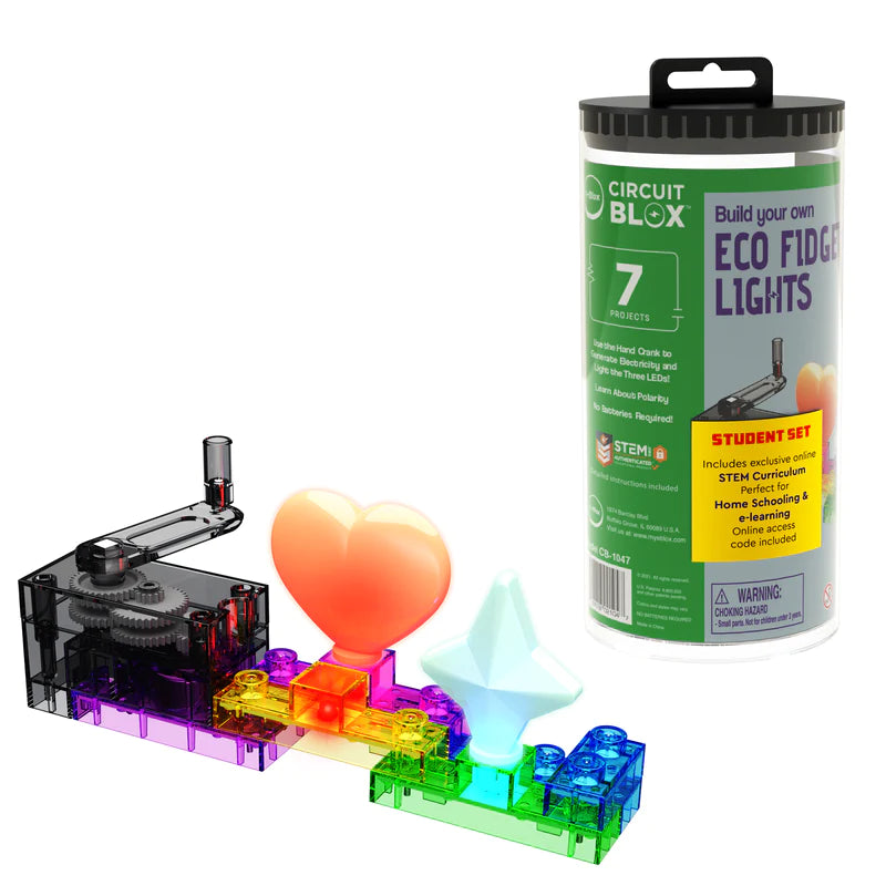 Circuit Blox™ BYO Eco Fidget Lights - 7 Project STEM Learning Kit for Kids | DIY Electronics Set for Classroom & Homeschool Science Activities