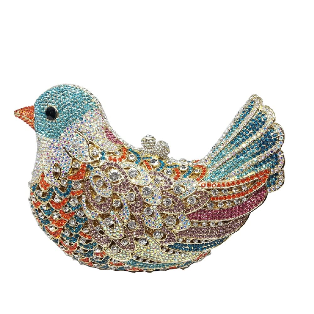 Elegant Crystal Bird Clutch Bag for Women - Rhinestone Evening Purse for Wedding, Party & Special Occasions | Perfect Prom, Cocktail & Formal Event Accessory