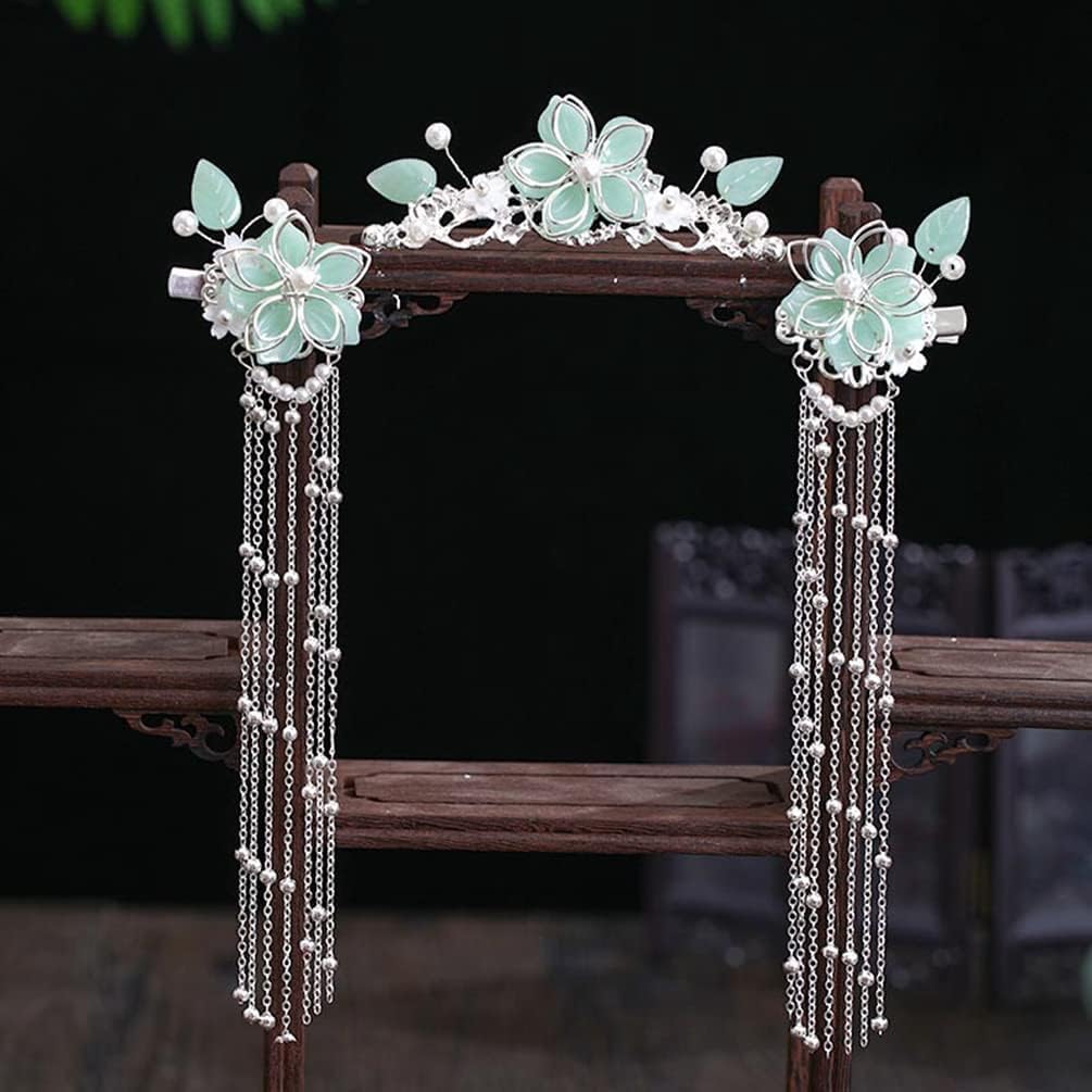Elegant Women's Bridal Hairpins - Chinese Hanfu Hair Sticks with Pearls & Tassels, Step Shake Hair Clips for Wedding, Cosplay & Traditional Dress Accessories | Perfect for Weddings, Tea Ceremonies, Hanfu Costumes and Vintage Style Hairstyles