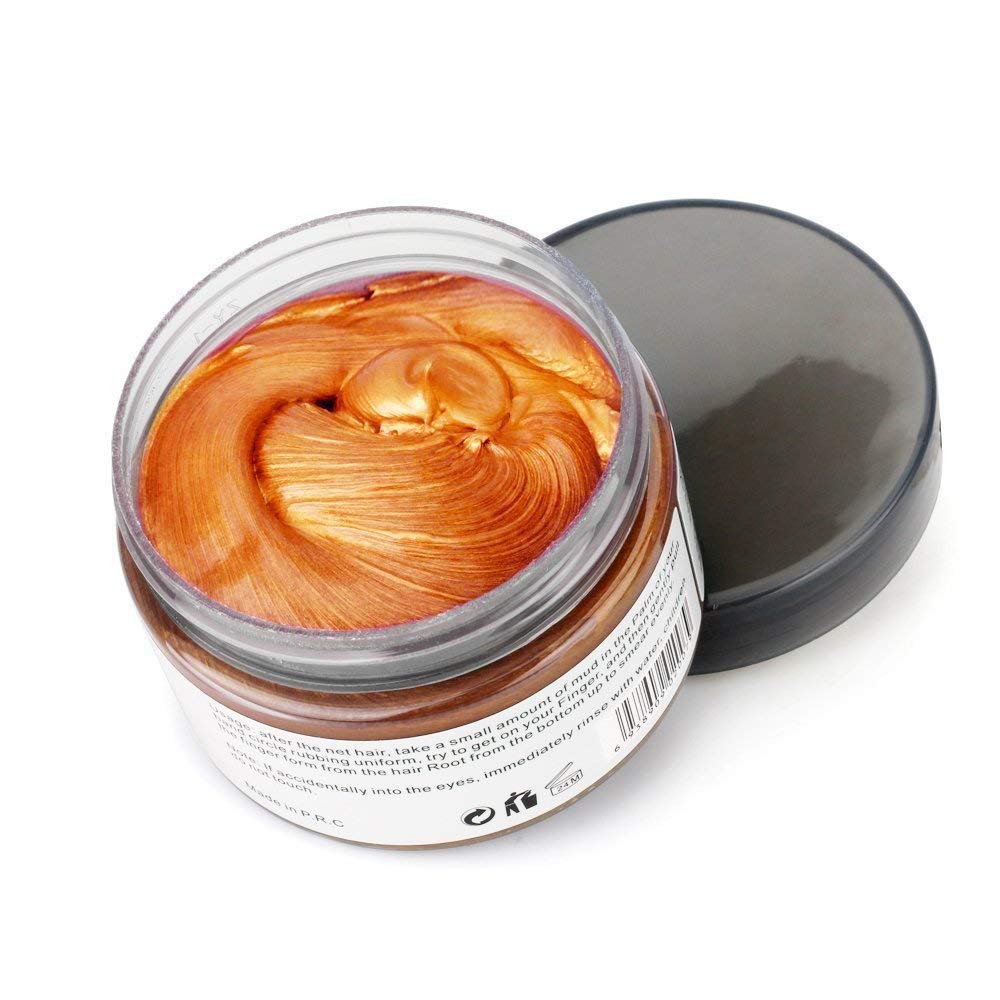 MOFAJANG Unisex Hair Wax Color Dye Styling Cream - Temporary Washable Hair Pomade for Natural Hairstyles & Cosplay (Orange) - Perfect for Parties, Halloween & Costume Events