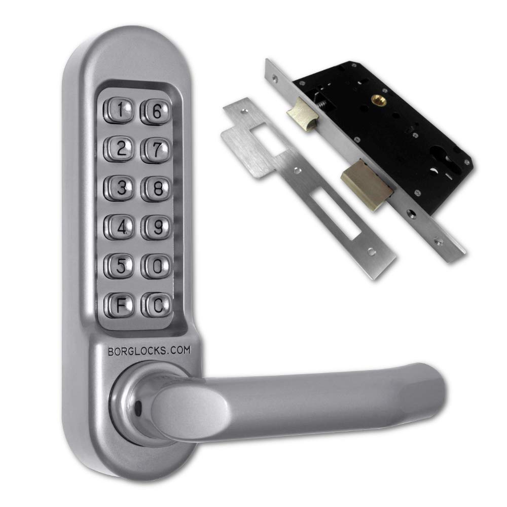 BORG LOCKS BL5003 Digital Smart Door Lock with Inside Handle & Euro-Profile Lockcase - Keyless Entry Security System for Home & Office (BL5003SS) - Perfect for Apartments, Vacation Homes & Business Security