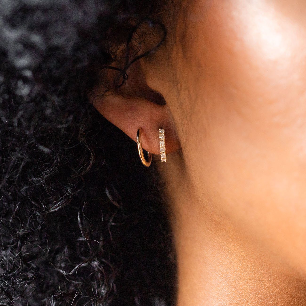 Solid Gold Diamond Huggie Hoop Earrings for Women - 14K Real Gold Small Hoops - Minimalist Everyday Stud Earrings - Perfect for Work, Date Night & Special Occasions
