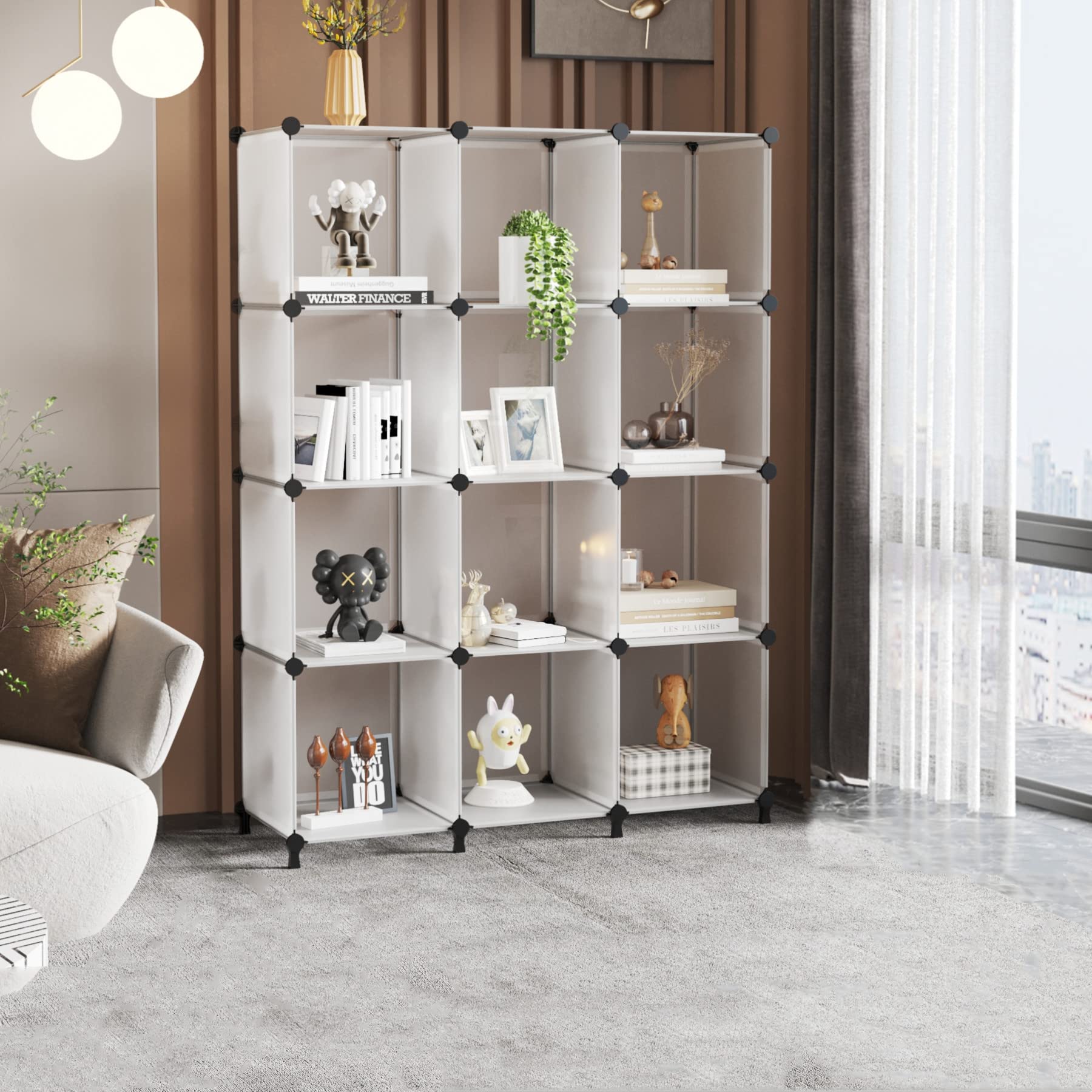 12-Cube Storage Organizer - DIY Bookshelf & Closet Shelves for Home & Bedroom Organization