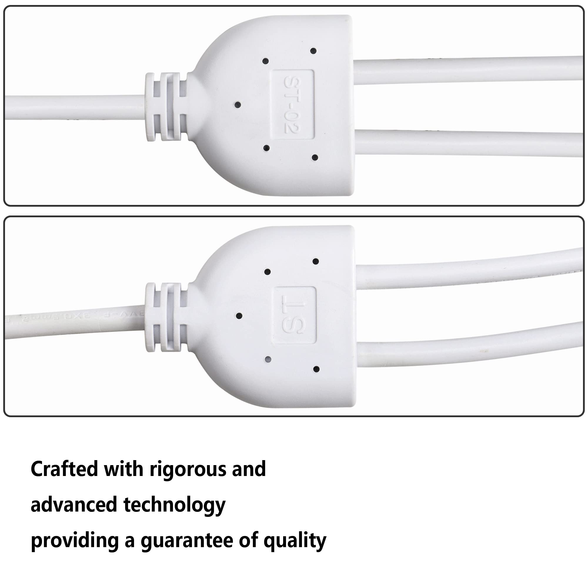 SinLoon T5 T8 LED Splitter Cable - 3 Pin LED Wire Connector, 2 Way Splitter Extension Cord for Ceiling Lights & LED Tube Lamps - 1 to 2 Way Adapter for Home, Office & Commercial Lighting Installations