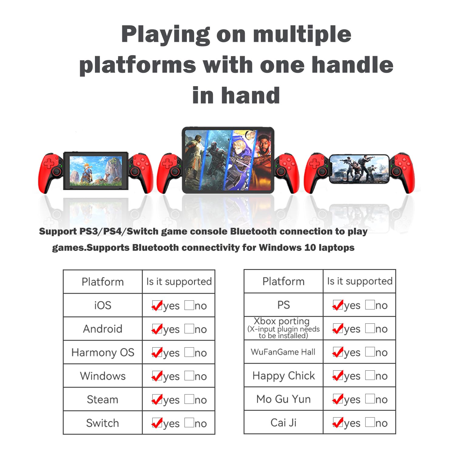 Wireless Mobile Gaming Controller for iPhone 15/14, iPad, Android, PC, Nintendo Switch, PS3/PS4 - Hall Effect Triggers, 6-Axis Gyro Sensor, Turbo Function - Compatible with Cloud Gaming & PS5/Xbox/PC Streaming - Perfect for Fortnite, Call of Duty Mobile & Game Live Streaming
