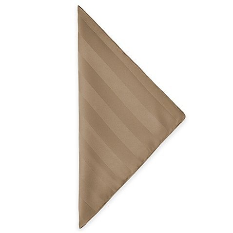 Premium 5 Dozen Satin-Stripe 20x20 Inch Dark Brown Dinner Napkins - Elegant Cloth Napkins for Formal Dining, Weddings & Special Events