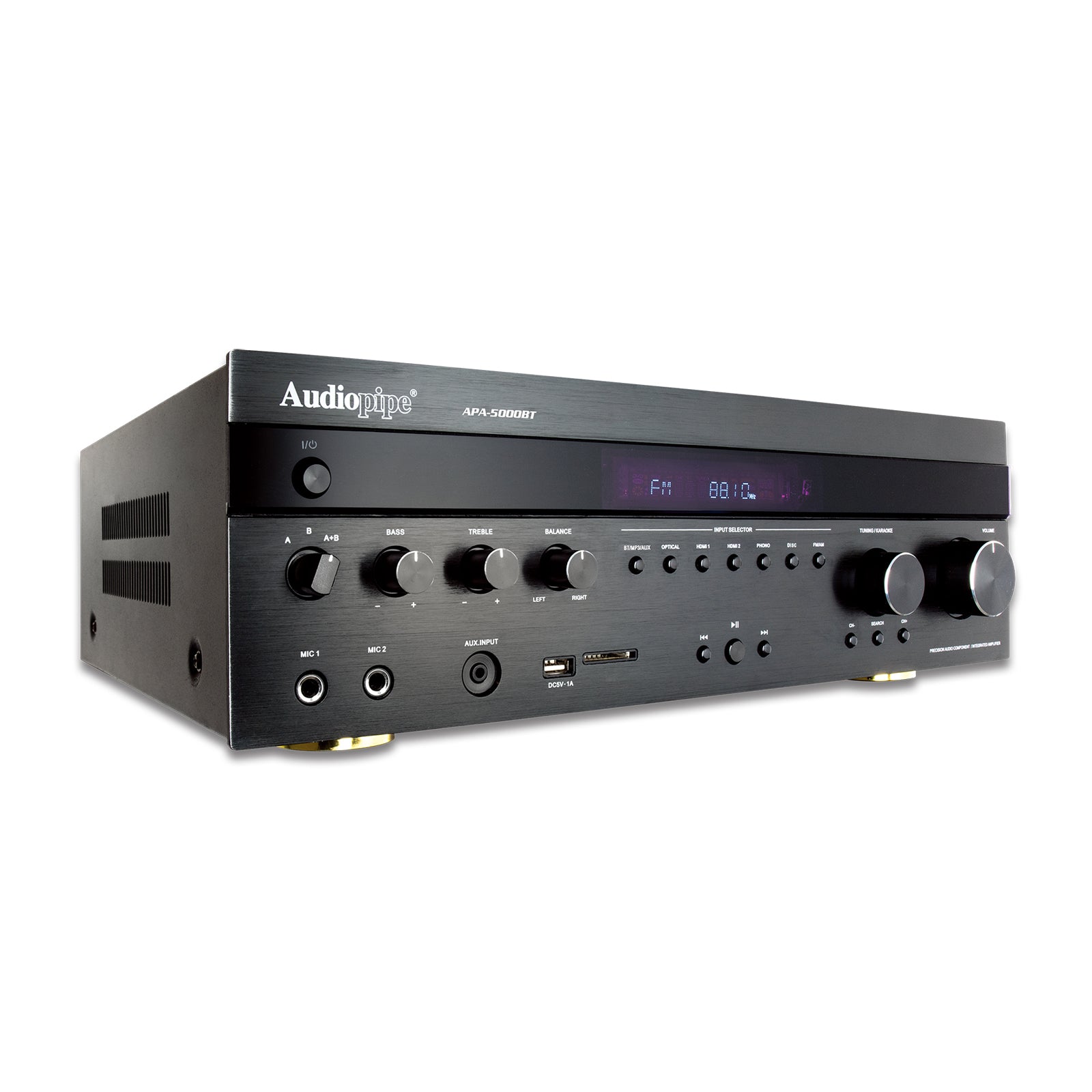 APA 5000BT Bluetooth Audio Video Amplifier Receiver - High Power Home Theater System for Movies, Music & Gaming