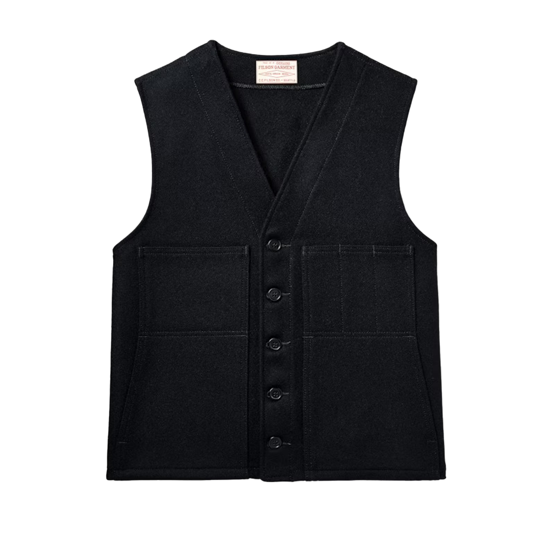 Filson Mackinaw Wool Vest for Men - Dark Navy, Warm & Durable Outdoor Hunting & Fishing Gear