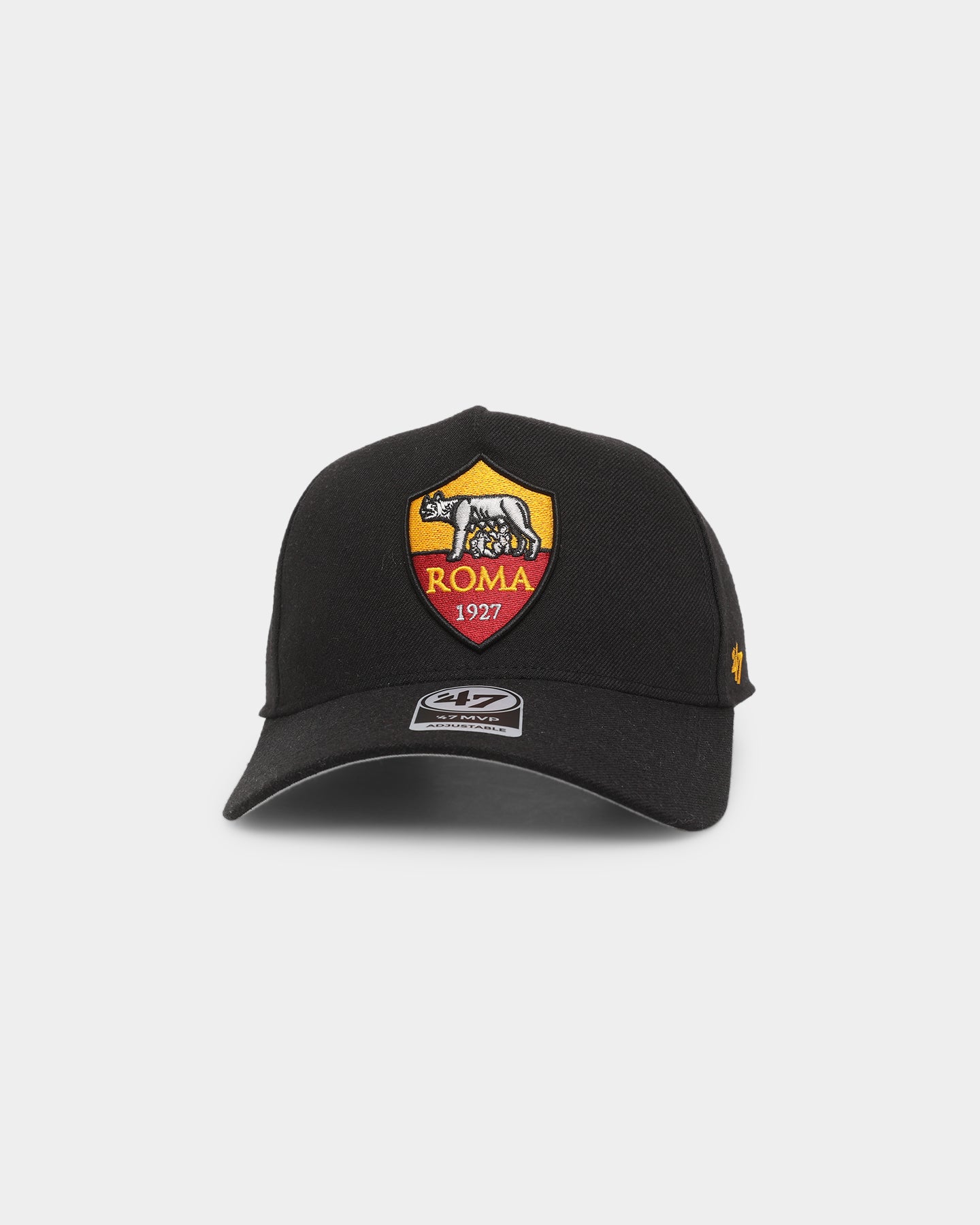 47 Brand AS Roma Replica 47 MVP DT Snapback Black Hat - Official Licensed Adjustable Baseball Cap for Men & Women - Perfect for Soccer Fans, Game Day & Casual Wear