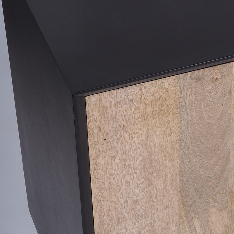 RADLEY 180 cm Solid Mango Wood Sideboard - Natural & Black Finish for Living Room, Dining Room, or Hallway Storage
