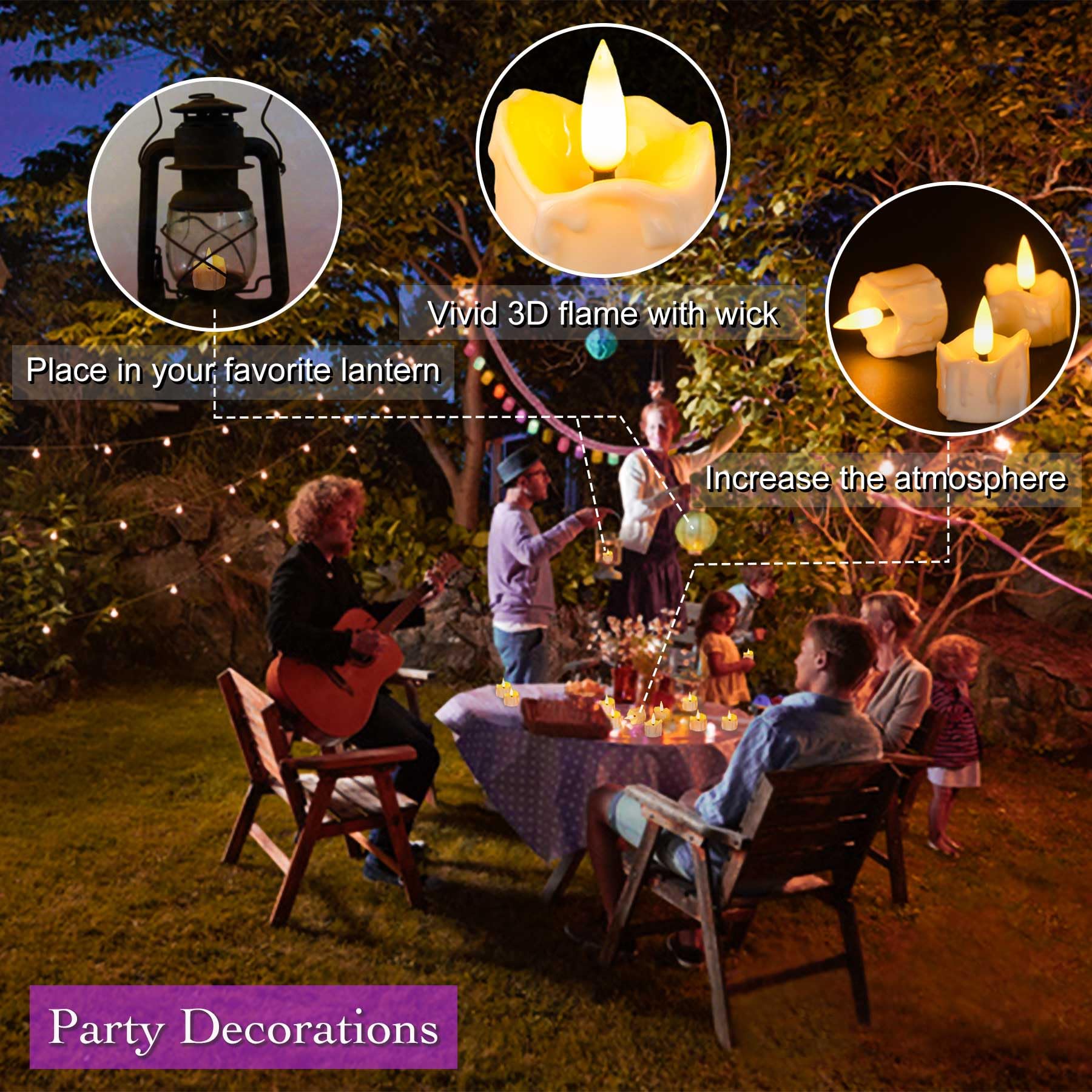 SingTok 12 Pack Battery Operated LED Tea Lights - Flameless Flickering Timer Candles for Christmas, Halloween, Pumpkin Decor - Perfect for Centerpieces, Weddings, Parties & Home Ambiance