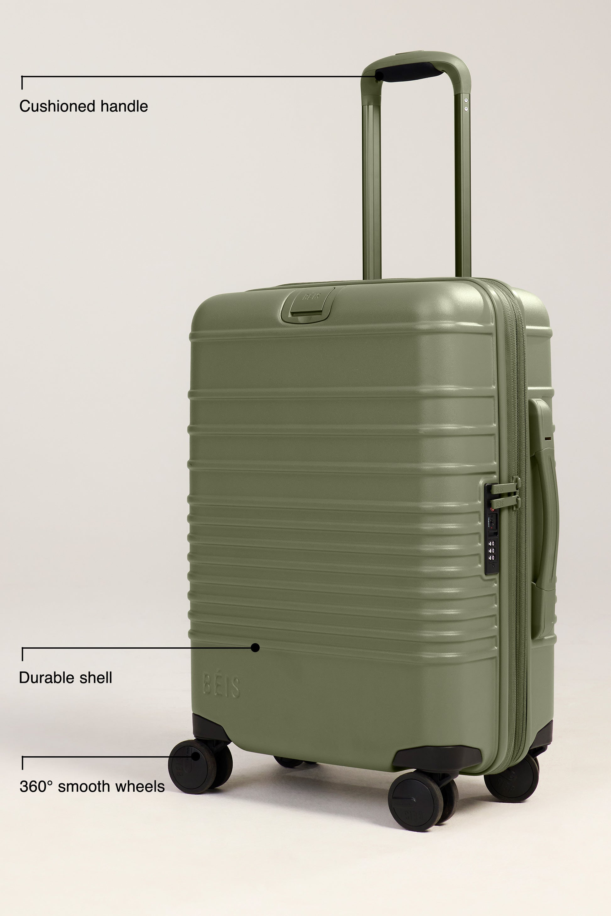Olive Carry On Roller Luggage - Lightweight & Durable Suitcase for Air Travel, Business Trips & Weekend Getaways