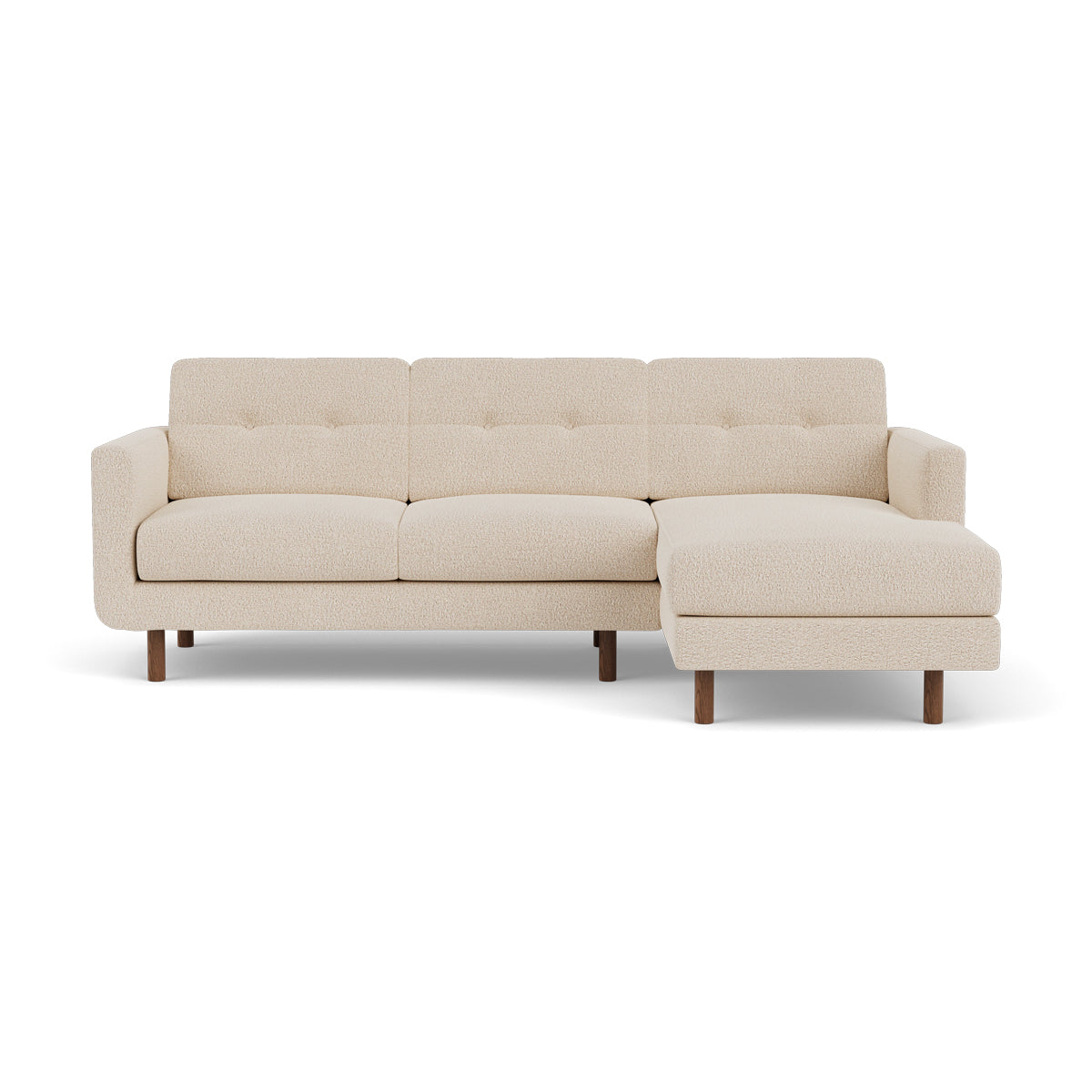 Luxury Conrad Boucle Right Chaise Sofa - Modern Upholstered Sectional Couch for Living Room, Lounge & Home Theater | Soft Chenille Fabric, Comfortable Seating for Family & Guests