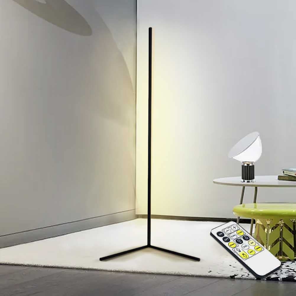 Modern Dimmable LED Corner Floor Lamp with Remote Control - 56