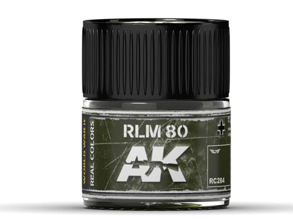 AK Interactive Real Color Air Single Paint Line 10ml - RC284 RLM 80 Olive Green Model Paint for Airbrush - Perfect for Military Aircraft & Scale Model Painting