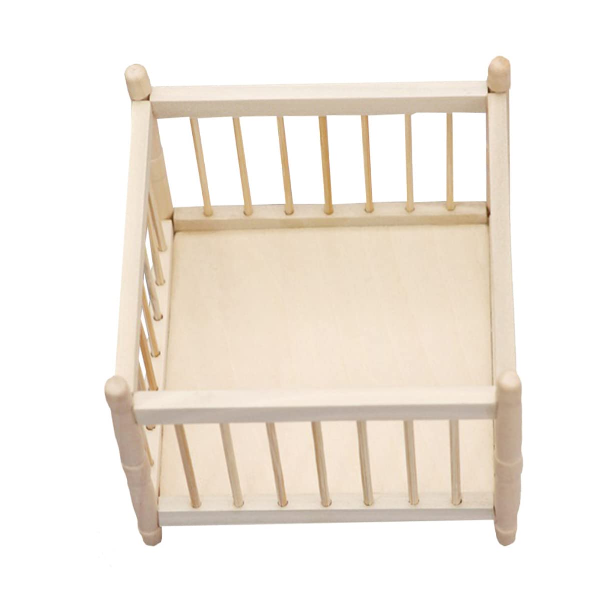 Mini Wooden Doll Cradle - Dollhouse Bed for Kids Room Decor & Play