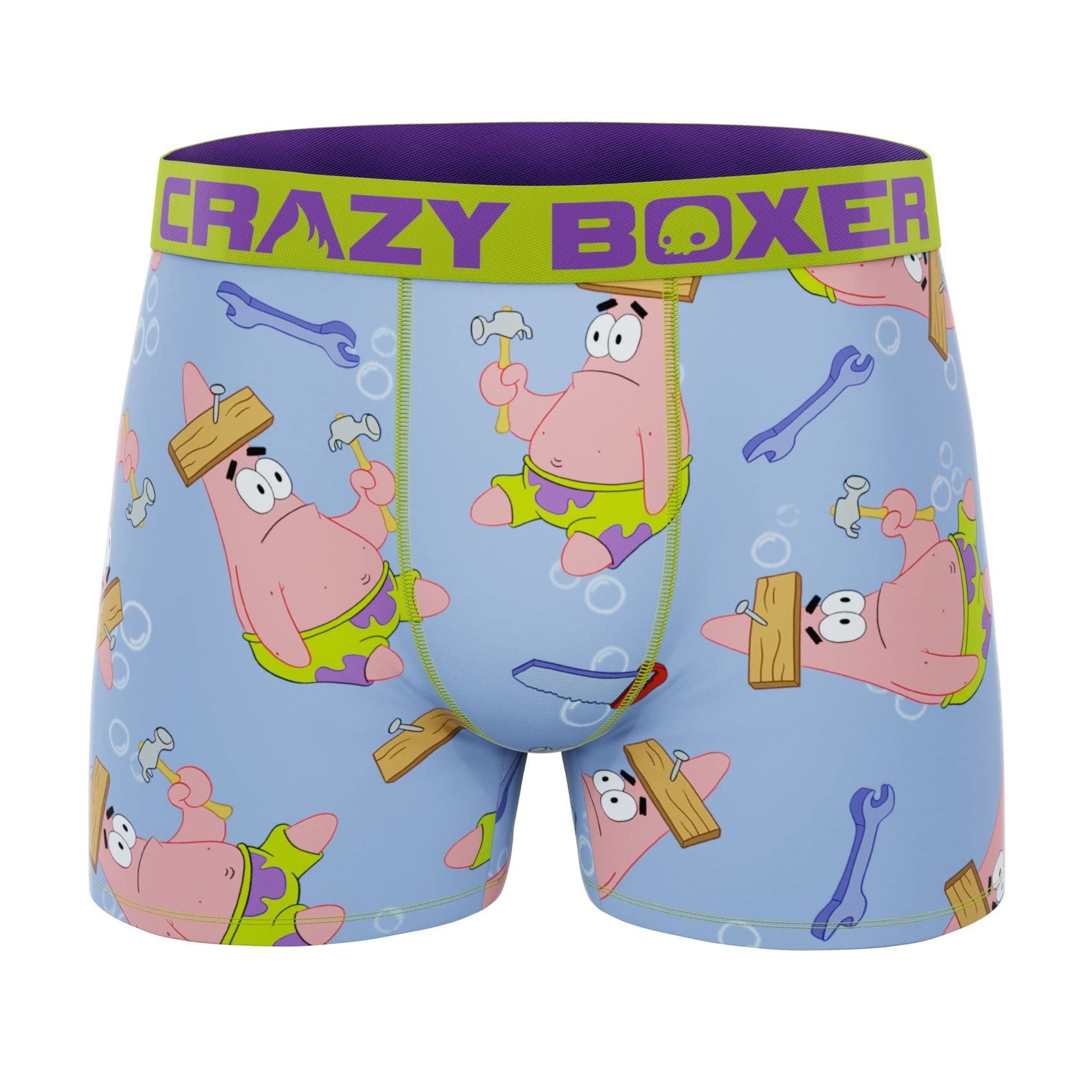 CrazyBoxer SpongeBob SquarePants & Patrick Star Men's Boxer Briefs - Soft Cotton Underwear for Comfort & Support - Perfect for Sleepwear, Lounge Wear & Everyday Use